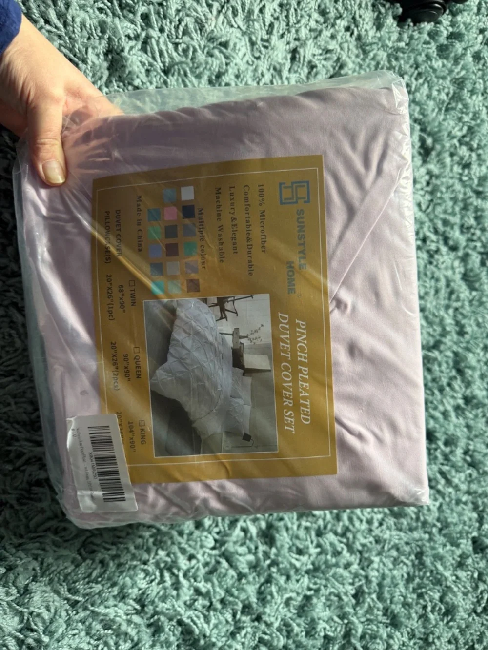 Pintuck Duvet Cover Set in Soft Lavender - Elegant Bedding